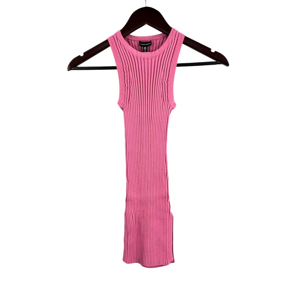Universal Standard Ribbed Sleeveless Knit Tank Top Pink 4XS (00–0) New